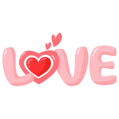 Happy Valentine's Day clipart, Love you, love text 