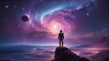 man on the top of the mountain