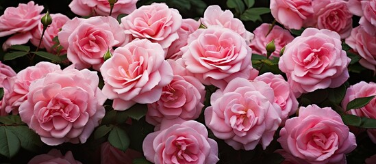'Queen Elizabeth' rose, bred by a esteemed grower, is a popular pink Grandiflora cultivar, acclaimed with many awards. - obrazy, fototapety, plakaty