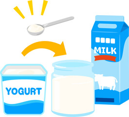 市販のヨーグルトと牛乳を使ったヨーグルト作り