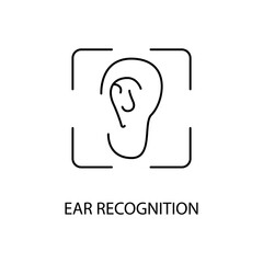 ear recognition concept line icon. Simple element illustration.ear recognition concept outline symbol design.