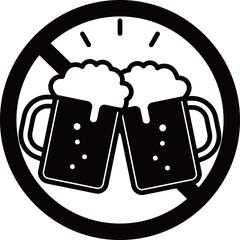 モノクロの飲酒禁止マーク