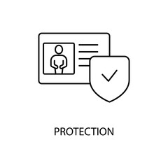 protection concept line icon. Simple element illustration.protection concept outline symbol design.