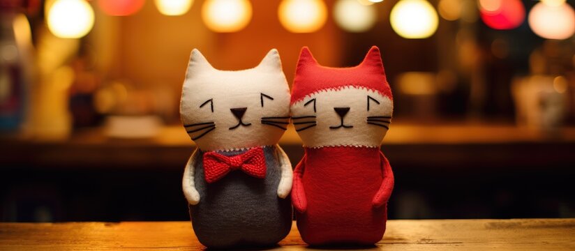 Two adored plush feline companions.