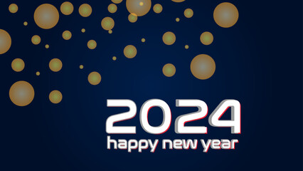 Happy New Year 2024 Assistance. With unique and luxurious numbers. Premium vector design for posters, banners, calendar and greetings. Vector illustration