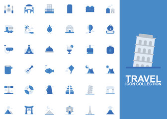 Travel icon vector set. Traveler icon set. Traveling flat icon collection. Editable icon vector