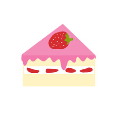 strawberry cake illustration isolated on white. for bakery, birthday cake party, dessert, sweet, food, pastry vector