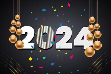Happy New Year greeting background 2024.