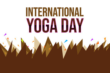 International yoga day wallpaper with different color shapes design. International yoga day backdrop on the white background