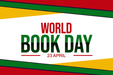 World Book Day wallpaper with traditional border design and typography banner. International book day backdrop