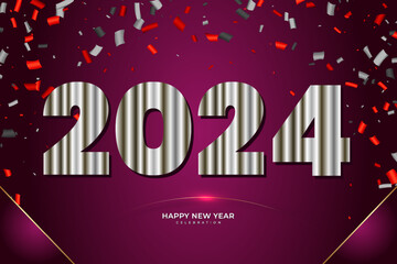 Happy New Year greeting background 2024.