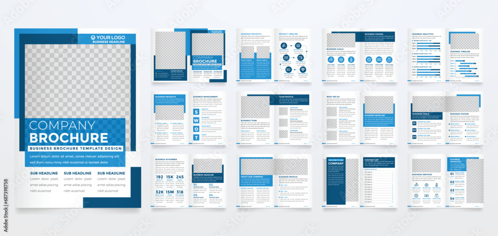 Sticker minimalist brochure template with modern concept and minimalist layout use for business profile and 