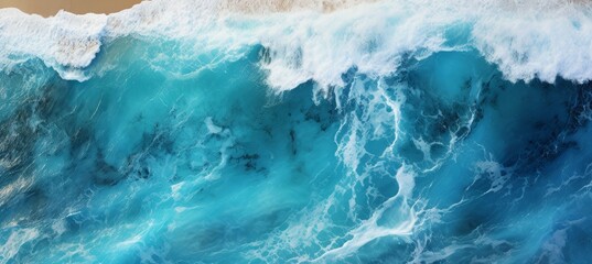 Fototapeta na wymiar Ocean wave to the beach. Generative AI technology.