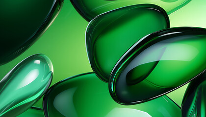 green 3d glass abstract background wallpaper