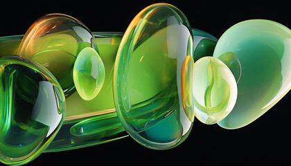 green 3d glass abstract background wallpaper