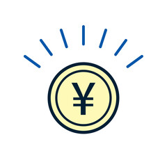 Obraz premium 円硬貨のシンプルなイラスト