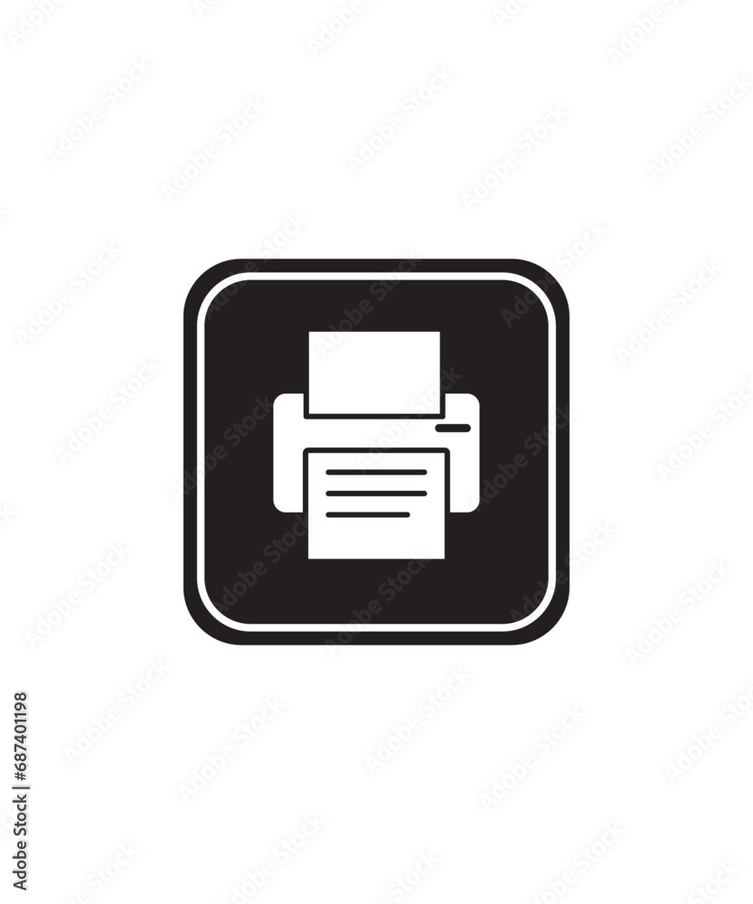 Sticker printer button icon, vector best flat icon.