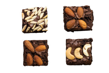 brownies chocolate cake dessert snack arrangement flat lay style 