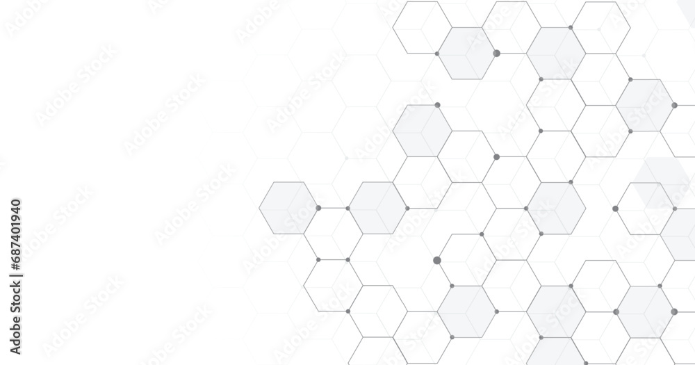 Poster Hexagon geometric on a white background. Geometric abstract background with simple Hexagon elements.