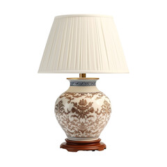 front view of Classic Ceramic table lamp isolated on a white transparent background