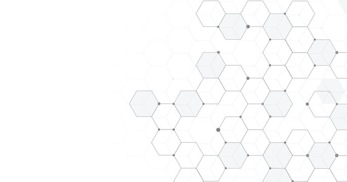 Hexagon geometric on a white background. Geometric abstract background with simple Hexagon elements.