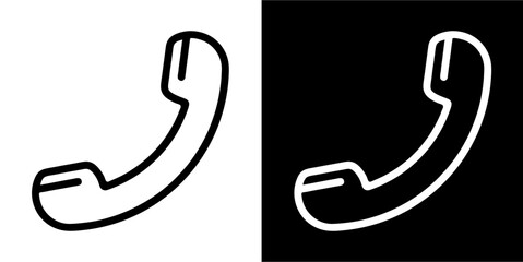 Communication call, telephone,  phone icon. Common Material Design. Business icon. Black icon. Black logo. Line icon.