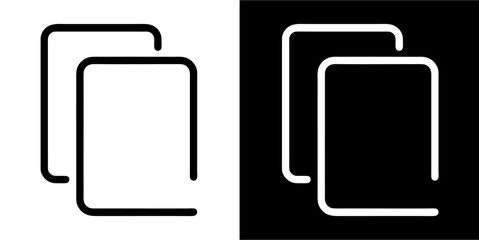 Copy, duplicate, paste icon. Common Material Design. Business icon. Black icon. Black logo. Line icon.