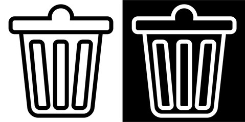 Delete icon, trash icon. Common Material Design. Business icon. Black icon. Black logo. Line icon.