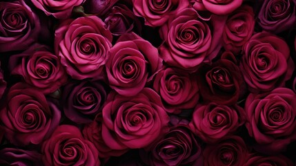 Background of red roses. A luxurious gift for Valentine's Day and Women's Day. The texture of rose petals.