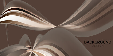 Wavy choco banner design background with abstract shape geometric overlay layer. Vector illustration.