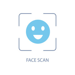 face scan concept line icon. Simple element illustration.face scan concept outline symbol design.