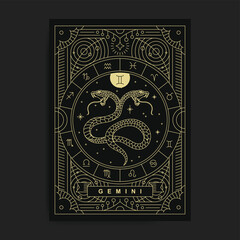 Gemini Zodiac artwork Poster, Elegance in celestial Luxury