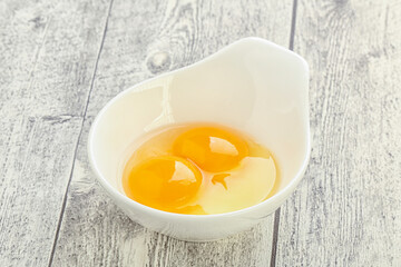Chicken egg in the bowl
