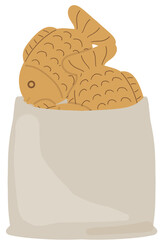 붕어빵 봉투 일러스트