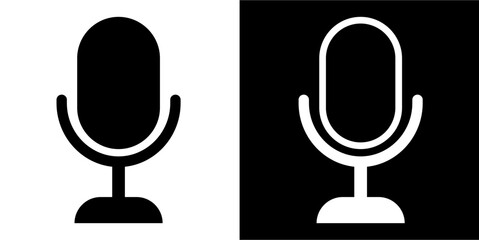 Obraz premium media, sound music voice, record audio, mic, microphone icon. Common Material Design. Business icon. Black icon. Black logo. Line icon.