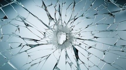 Broken glass hole abstract. Generative AI