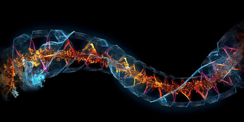 Fototapeta premium Human DNA structure map generative ai