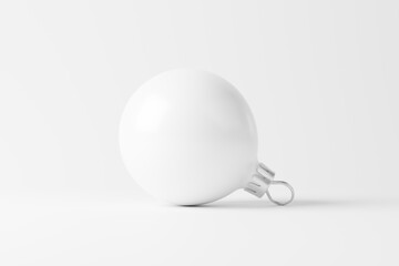 Christmas Ball White Blank Matte 3D Rendering Mockup