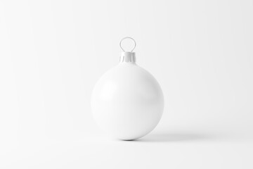 Christmas Ball White Blank Matte 3D Rendering Mockup