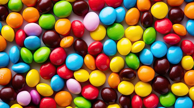 M&Ms chocolates display. Generative AI