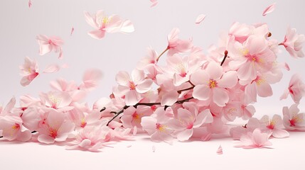 Sakura petal flurry. Generative AI