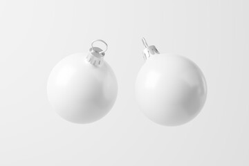 Christmas Ball White Blank Matte 3D Rendering Mockup