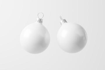 Christmas Ball White Blank Matte 3D Rendering Mockup