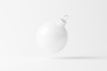 Christmas Ball White Blank Matte 3D Rendering Mockup