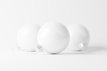 Christmas Ball White Blank Matte 3D Rendering Mockup