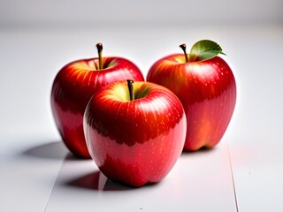 red apple on white background