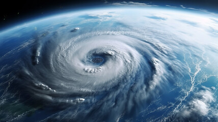 Intense ocean typhoon, cyclone, hurricane, NASA imagery.generative ai - obrazy, fototapety, plakaty