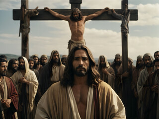 Jesus sacrificed himself for humanity - obrazy, fototapety, plakaty