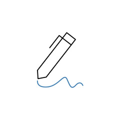 
signature concept line icon. Simple element illustration.signature concept outline symbol design.