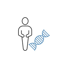 DNA concept line icon. Simple element illustration.DNA concept outline symbol design.